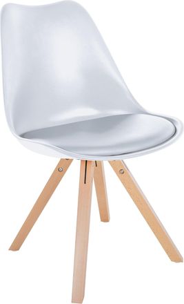 Clp Clp - Silla De Sal&oacute;n Sof&iacute;a En Polipiel Y Pl&aacute;stico Blanco Natural (cuadrado)