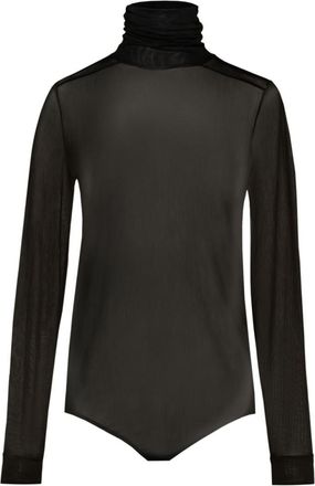 Maison Margiela Black Four-stitch Sheer Bodysuit