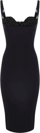 Elisabetta Franchi Sheath Dress - Dames - Casual kleedjes - Zwart - XL - Polyester - Kleedjes