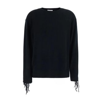 P.A.R.O.S.H. Fringed Cashmere Sweater - Dames - Cashmere truien - Zwart - S - Kasjmier - Truien & Vesten