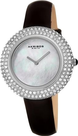 Akribos XXIV Quartz Crystal White Dial Ladies Watch AK1049SSB