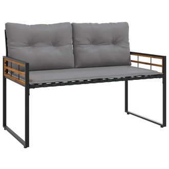 vidaXL Banco De Capa De Madera Con Coj&iacute;n Gris Claro 114 X 55 X 77 Cm Vidaxl