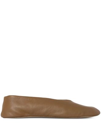 The Row Stella leather ballet flats - Brown