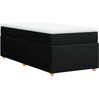 vidaXL Vidaxl - Cama Box Spring Con Colch&oacute;n Tela Negro 90x190 Cm