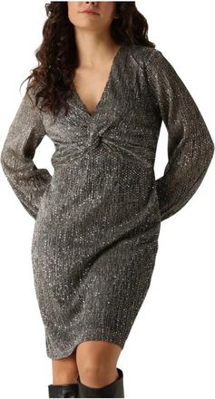 Aaiko Mesh Mini Jurk - Dames - Feestkleedjes - Grijs - XL - Kleedjes