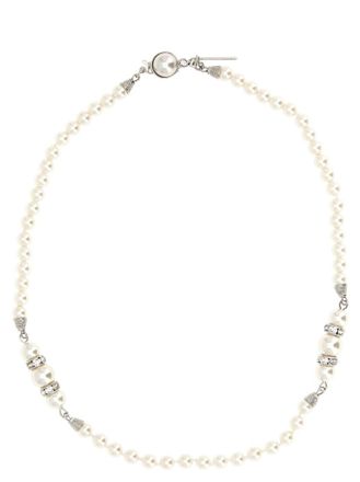 Alessandra Rich White Pearl Necklace