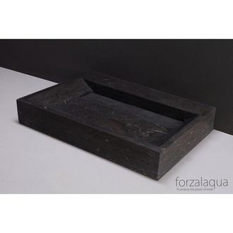 Forzalaqua Bellezza wastafel 80.5x51.5x9cm Rechthoek 0 kraangaten Natuursteen Hardsteen gezoet