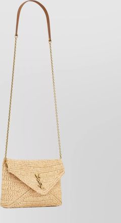 Saint Laurent chain strap woven texture clutch bag