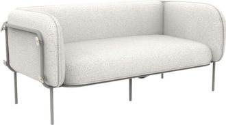 MondoViro Sofá 2 plazas tapizado en tela blanca 170x87 cm 74h