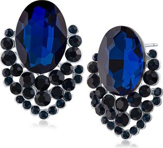Jardin Crystal Stud Earrings in Blue/Silver at Nordstrom Rack