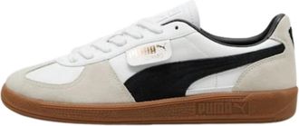 Puma Palermo Leren Sneakers Wit-Grijs-Gum - Dames - Sneakers - Wit - 39 EU - Leer - Schoenen
