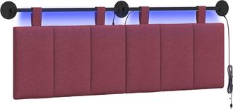 vidaXL Cabecero Colgante Con Luz Led Rojo Vino Tela Vidaxl