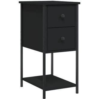 vidaXL Mesita de noche madera de ingeniería negro 32x42x70 cm Vidaxl