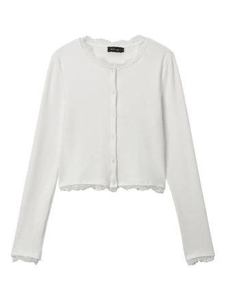 Tout &agrave; Coup Cardigan con dettagli in pizzo - Bianco