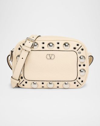 Valentino Garavani Nellcote Studded Leather Camera Crossbody Bag