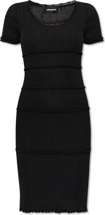 Dsquared2 Short Dresses, female, Black, Size: M Ribbed Dress