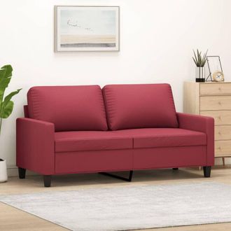 vidaXL Divano a 2 Posti Rosso Vino 140 cm in Similpelle - Vidaxl
