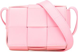 Bottega Veneta Pre-owned Womens Cassette Crossbody Bag Woven Leather - Light Pink - One Size