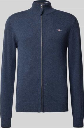 GANT Strickjacke mit Reißverschluss in Marine Melange, Größe XXXL