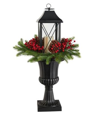Nearly Natural 33In Metal Lantern Table Arrangement With Led Candle