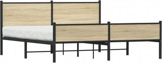 vidaXL Metal Bed Frame without Mattress Sonoma Oak 183x213 cm Vidaxl