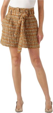 Amaya Amsterdam Korte Broeken, Dames, Veelkleurig, S, Kameel Shorts voor Stijlvolle Vrouwen