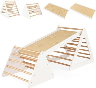 Costway Costway 3 En 1 Tri&aacute;ngulo De Escalada Con Rampa, Set De Escalada Para Ni&ntilde;os, 3 Piezas Con 2 Escaleras Triangulares Y 1 Rampa De Doble Cara, Juguetes Tr