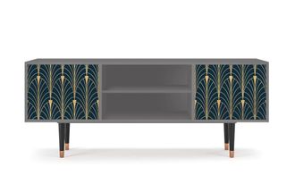 StoryZ Mueble de TV azul y amarillo 2 puertas L 170 cm