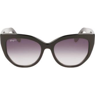 Ferragamo 56mm Gradient Cat Eye Sunglasses in Black at Nordstrom Rack