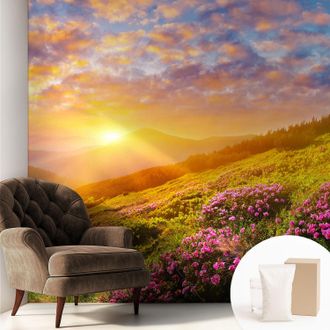 Tulup Carta Da Parati In Vlies Decorativa Per Pareti - Con Motivi Moderni - Con Colori Intensi - Per Ufficio Montagna Occidentale 250x250 Cm