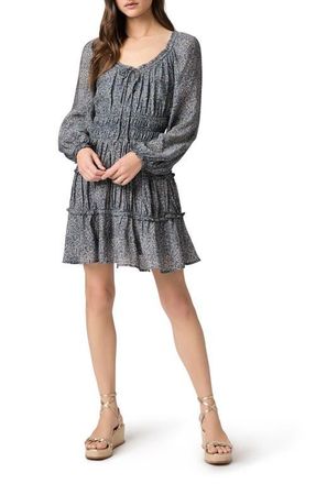 Paige Kenmare Floral Tiered Dress in Navy Multi at Nordstrom, Size Xx-Small