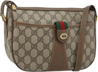 Gucci Pre-owned Vintage Schoudertas - Dames - Vintage Schoudertas - Beige - ONE Size - Leer - Vintage