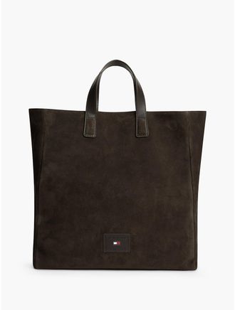Tommy Hilfiger Mens Suede Tote Bag - Coffee Bean
