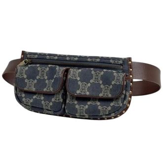 Celine Pre-owned Vintage Fanny Pack - Dames - Pre-owned - Blauw - Maat: ONE Size Leer
