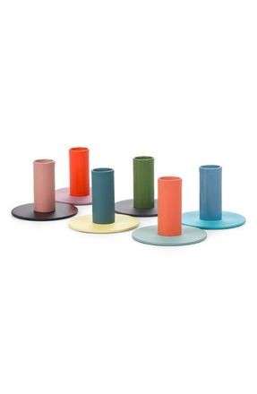 British Colour Standard Set of 6 Tall Two-Tone Candleholders in Blue Multi-Coloured at Nordstrom