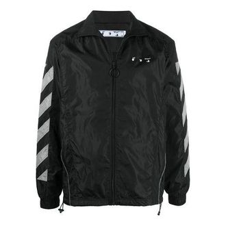 Off-white SS21 Side Sleeve Stripe Training Jacket Black OMBD022R21FAB0011006