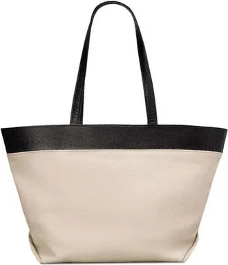 Ami East West Logo Tote Bag Beige >
