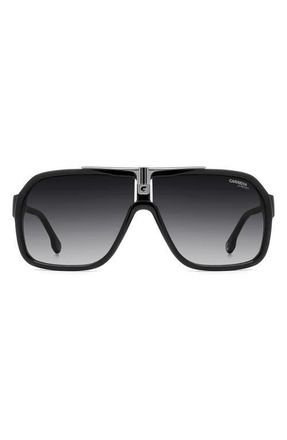 Carrera 64mm Oversize Gradient Navigator Sunglasses in Black Ruthenium/Dark Grey at Nordstrom