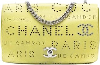 Chanel Pre-owned Vintage Schoudertas - Dames - Vintage Schoudertas - Geel - ONE Size - Leer - Vintage