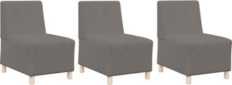 vidaXL Modular Sofa Unit Armless 3 pcs Light grey 55 x 74 x 82 cm Vidaxl