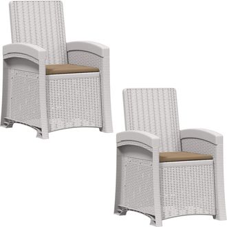 vidaXL Sill&oacute;n De Jard&iacute;n Reclinable Imitaci&oacute;n Rat&aacute;n 2 Uds. Pp Vidaxl