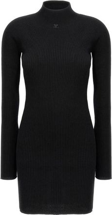 Courr&egrave;ges Dames, Jurken, Zwart, Maat: S Katoen