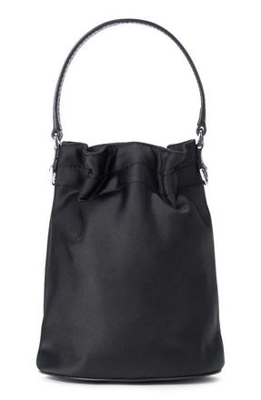 Staud Lila Satin Mini Bucket Bag in Black at Nordstrom