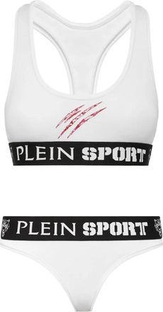 Plein Sport Sport Set Scratch - Dames - Sportondergoed - Wit - S - Katoen - Fitness