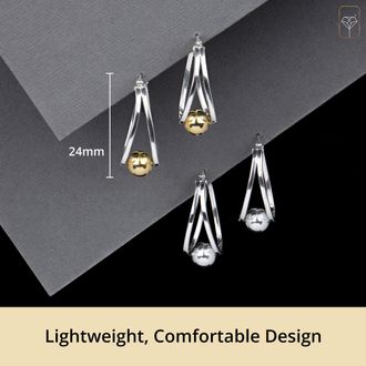 MAX + STONE 925 Sterling Silver or Gold Plated Double Hoop Earrings