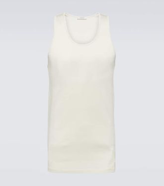Christophe Lemaire Tank top in jersey di cotone a coste