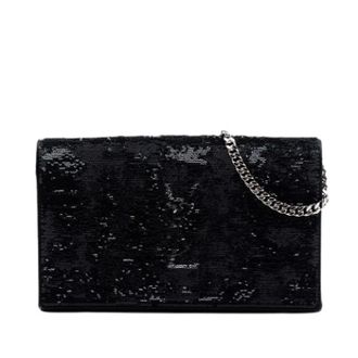 Saint Laurent Pre-owned Clutches, female, Black, Size: ONE SIZE Pre-owned The Kate Chain Wallet