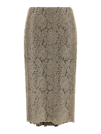 Ermanno Scervino Gold Embroidered Tulle Skirt
