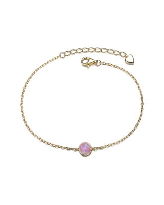 Rachel Glauber 14K Plated CZ Charm Bracelet