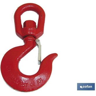 cofan Gancho Girat. C/seguro Carbono C40 Tn-7,5, Gancho Giratorio Con Seguro Con Cuerpo En Acero Endurecido Al Carbono C-40, Con Torniquete Giratorio Para M